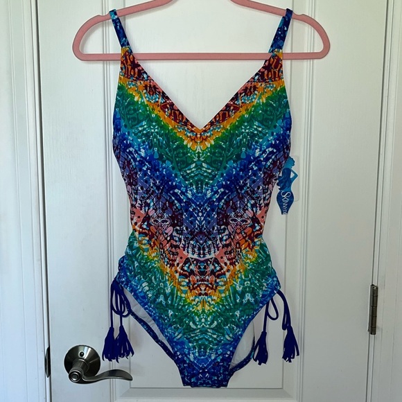 🆕 Skinnydippers by MIRACLESUIT One Piece Swimsuit Multi-Color Size M - Picture 1 of 16